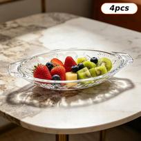4 vnt. desertinė lėkštė, bananų skiltelių lėkštės, ledų, vaisių, akrilo medžiaga, ergonomiška valtis 4 Pieces