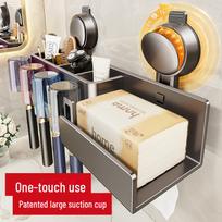 Prie sienos montuojama servetėlių dėžutė ir elektrinių dantų šepetėlių laikiklis Toothpaste Dispenser