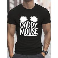 2025  Mickey Mouse Best Dad Ever T Shirt Short Sleeves Men's Summer  Unisex Oversized Tee Father's Day Birthday Gift M juoda