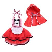 Halloween Newborn Little Red Riding Hood Cosplay Tutu Dress +Cape Costume Outfit Photo Prop Girl Tutu Party Dress Baby Clothes Size 70(0-6M)