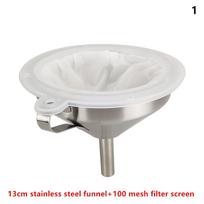 Durable Stainless Steel Kitchen Funnel Set with Filter for Liquid Spice Wine Transfer Home Use 1