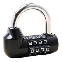 Four Number Digit Password U Padlock Combination Lock Lightweight Plastic Construction Indoor Drawer Wardrobe Luggage Security (Black,Plastic&Code Lock) juoda