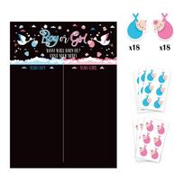 Paper Boy or Girl Poster Board Festive He or She Poster Board Gender Revealed Voting Game  Party Black-C