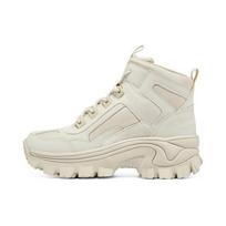 Skechers Street Blox Women Fabric Leather Shock Absorbing Wear Resistant Height Boost High Top Chunky Dad Sneakers Milky White 155260C-OFWT 39