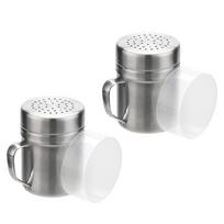 Pack of 2 Multipurpose Steel Shaker for Sprinkling Fine Powders Like Spices and Sugar in Cafes Restaurant Environment 1