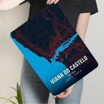 Viana do Castelo Portugal City Map Metal Wall Art Modern Home Decor Unique Travel Souvenir Office Decoration 20x30cm（7.8x11.8inch）