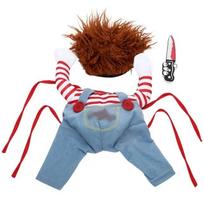 Deadly Doll Pet Costume for Halloween Small Dog Transformer Outfit Pet Role Play Costume for Party Dress Up Funny Pet Clothes (as the picture,L)
