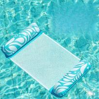 4 viename pripučiamas baseino plūduras Vandens hamakas Daugiafunkcinė poilsio kėdė Plaukimo plaustas 1pc Inflatable Float šviesiai mėlyna spalva