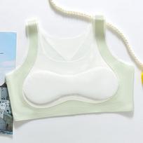 Girls sports underwear developmental period high school student bra fixed cup light material older child vest 155/75-M žalia