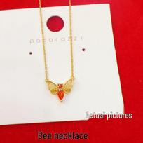 Zhou Jia Bee Necklace: Women's Luxurious Citrine Diamond-Inspired Pendant Clavicle Chain.