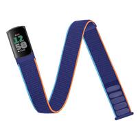 Nylon Sports Watch Band for for Fitbit charge5/6,ankle/arm, elasti tamsiai mėlyna spalva