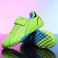 Kids' Velcro Studded Soccer Shoes - Boys & Girls Training Cleats for Elementary School 30 fluorescencinė žalia spalva