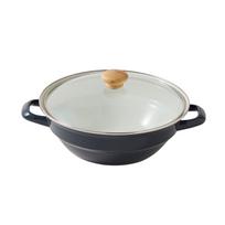 Fuji Enamel Tabletop Clay Pot Double Easy to IH and Gas Stove Gray Horō Pot, Style, Handle, Clean, Compatible, Payne's