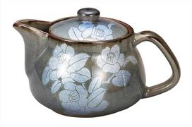 Nakamaru Kutani Ware Ginzan Camellia Teapot/Teapot - K9-612