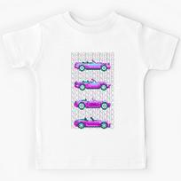 Pixel art Miata generations DOS with text Kids T-Shirt 150