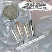 0.5G/ Box Glitter Magic Mirror Dust Powder Chameleon Aurora Nail Art Chrome Pigment Nail Decoration Silver