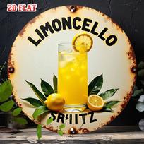 D Flat Metal Sign Limoncello Spritz Vintage Metal Sign Retro Lemon Drink Design Rustic Aged Tin Plaque Bar Cafe Kitchen Wal 20x20cm(8x8inch)