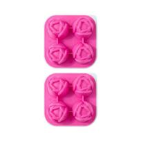 Beautiful Flower Shape Ice Cubes Molds Silicones Easy to Use for Homes Kitchen for Party Drink Enhancement rožinė raudona spalva