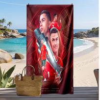 Cristiano Ronaldo Print Beach Towel Quick Dry Super Absorbent Soft Bath Towel for Swimming Beach Travel Fan Souvenir Gift 70cmx140cm(27x55inch)