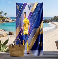 Cristiano Ronaldo Print Beach Towel Quick Dry Super Absorbent Soft Bath Towel for Swimming Beach Travel Fan Souvenir Gift 70cmx140cm(27x55inch)