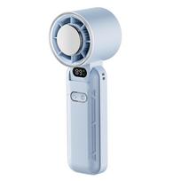 (Blue) RD21 USB Handheld Fan Rechargeable Turbo Folding Mini Fan Portable Desktop Cooling Fan balta