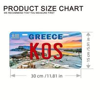 AL Ženklas Senovinis Patvarus Metalinis Plaketas Sienų Dekoras Graikija Kos sala Vaizdingas Kelionių Sienos Menas 15x30cm(5.9x7.8inch)