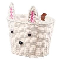 Detachable Boys Girls Bikes Front Handlebar Basket Plastic Woven Tricycle Basket Bicycles Basket for Girl and Boy balta