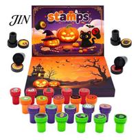 Halloween Party Favors Advent Calendar 2026, 24 Self Inking Stamp Set for Kids, Pumpkin Arts And Crafts Witch Castle Spider Craft, Favor DIY 1 Set