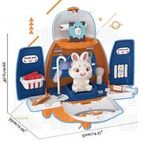 Pet Cat Dog Carrier Backpack Toy, 18PCS Pet Care Playset,Vet Clinic and Doctor Kit for Kids, Pet Veterinarian Medical Role Play