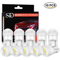 10vnt Nauja keramika T10 W5W LED lemputės pleištinės parkavimo lemputės automobilių kupolinės skaitymo lempos WY5W 168 501 2825 automatinio posūkio šoninė lemputė balta raudona geltona