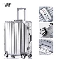 Aluminum-Magnesium Alloy Trolley: Unisex 20” Cabin Suitcase with Universal Wheels & 24” Password Box. 20-inch (Cabin Size)