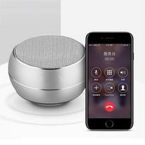Reflective LED Light Metal Round Shape Bluetooth Speaker BT632 Pink rožinė