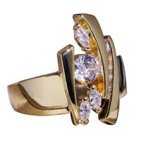 Prabangus Marquise Cut Rhinestone inkrustuotas geometrinis žiedas pirštų papuošalai Dovana US 9