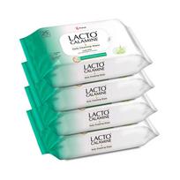 Lacto Calamine Daily Cleansing Face Wipes 25N Each - Pack of 4 | Makeup Remover Wipes | Wet Tissue for Face with Aloe Vera, Cucumber & Vitamin E |