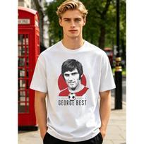 George Best Vintažiniai Futbolo Marškinėliai Retro Futbolo Legendos Grafinis Marškinėlis Nuotrauka 5 S balta