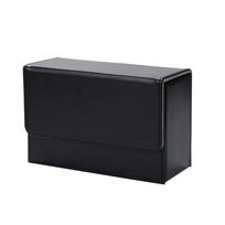 mini2x Wide Deck Large Double Sleeve Trading Card TCG Deck Card Supplies Case, Capacity, Compatible, Leather-like Finish, Case, Case, Black, juoda