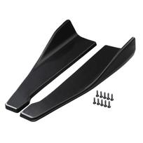 Spoiler Splitter Car Bumper Spoiler Rear Lip Diffuser Carbon fibre Car Side Skirt Bumper Bars Extensions ABS Scratch Protector black