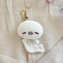 Cute Brown Bear & Calico Cat Button Series Plush Doll Pendant with Cuff Clothing 8cm, 0.01kg