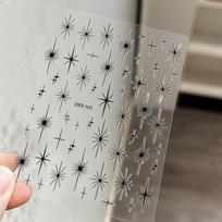Žvaigždės Švytinčios Nagų Dailės Lipdukai Decals, 3D Lipnūs Nagų Decals Linijų Dizainai Nagų Reikmenys „Pasidaryk Pats“ Nagams Manikiūro Dekoravimui juoda