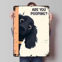 Cocker Spaniel Peeking Printed Poster Customized Wall Art Retro Vintage Metal Tin Signs for Room Mancave Decoration Gaming House 20x30cm（7.8x11.8inch）