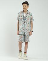 Boys Regular Fit Printed Co-ord Set | Half Sleeve Shirt with Shorts | Casual Co-ord Set for Boys 5-6 YR dangus