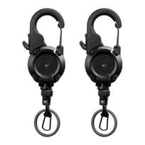 2pcs Fly Fishing Retractor Retractable Keychain Locking Retractor Heavy Duty Badges Holder Anglers Fishing Tool 1