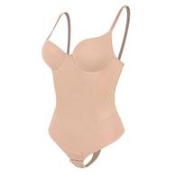 Moteriški besiūliai stringai formuojantys drabužiai Tummy Control Waist Trainer Body Sculpting Shaper Invisible Lieknėjantis apatinis trikotažas su paminkštinta liemenėlė L smėlis