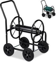Relaxdays metalinis žarnos vežimėlis HBT 81 x 48 x 80 cm, juodas
