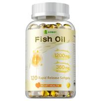 Premium triple-concentrated Omega 3 fish oil supplement, 1200mg fish oil, supports heart health, easily absorbed. 120