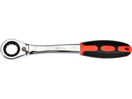 Yato kombinacinis sprūdrata raktas su jungikliu YT-02379, 17mm, 72 dantys, 42-48 HRC, tvirtas CrV plieno, ergonomiška rankena