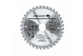 Hogert TCT pjūklas HT6D785, 190mm, 50 dantų, 30mm, 1.6mm, mangano plienas, naujas, ATB, sumažinta šilumos deformacija