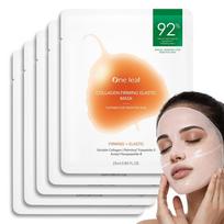 One Leaf Advanced Collagen Firming Sheet Mask (Pack of 5), Powered by Peptides, Firming, Wrinkle-Smoothing, Boosts Elasticity With Collagen, Radian
