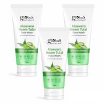 Globus Naturals Aloe vera Neem Tulsi Enriched With Glycerin & Oil Control Formula Men & Women All Skin Types Face Wash 75gm (Pack of 3)