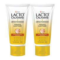 Lacto Calamine Ubtan Face Wash for Glowing Skin | Natural Face Wash with Sandalwood, Saffron, Neem, Almond & Turmeric | Exfoliating Facewash reduce